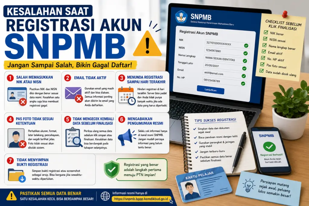 kesalahan saat registrasi akun snpmb